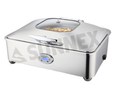 China 18/8 stainless steel & New professional digital control glass 8.5 liter buffet electric food warmer for sale