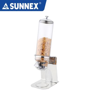 China Polycarbonate SUNNEX Saving Sale 4ltr Stainless Steel Dry Buffet Cereal Food Dispenser for sale