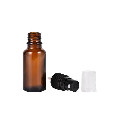 China Empty Amber Glass Boston Round Bottles 1oz / 30ml translucent amber glass spray bottle for sale