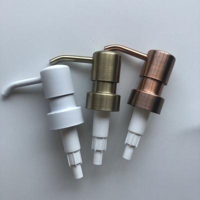 China 28/400 28/410 Wholesale stainless steel pump head, stainless steel press pump head, press type lotion pump metal nozzle for sale