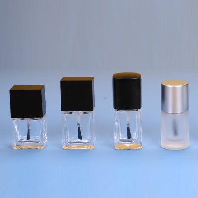 China 10ML Round square glass nail polish bottles black clear nail gel polish bottle，Lightproof Nail Polish Glass Bottle for sale