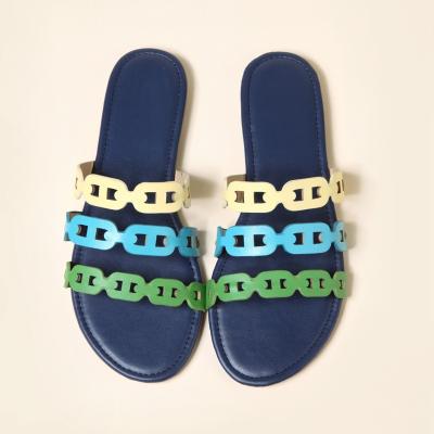 China CUSHIONING TX New Arrivals Good Quality Hollow Color Beautiful Style Fashion 2021 Women Beach Slippers for sale