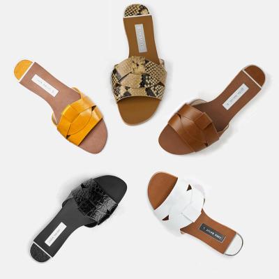 China CUSTOMER REVIEWS (0)‎ TX New Arrivals Summer Beach Lady Sandals Slippers Woman Casual Single Cross Leather Shoes Flat for sale