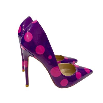 China Other New Style TX Designer Circle Purple High Heel Pointed Women Shoes for sale