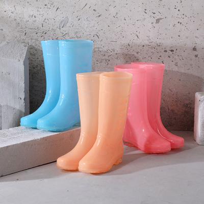 China TX 2021 Fashion Custom Made PVC Wellington Boot Women Rubber Boots Wholesale Women Transparent Rain Boots CUSHIONING for sale