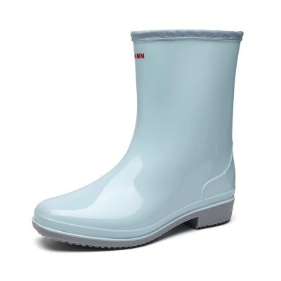 China TX Fashion PVC Lady Price Women Cheap Rain Boots Water Cushioning Shoes New Kitchen Waterproof Non-slip Rubber Overshoes for sale