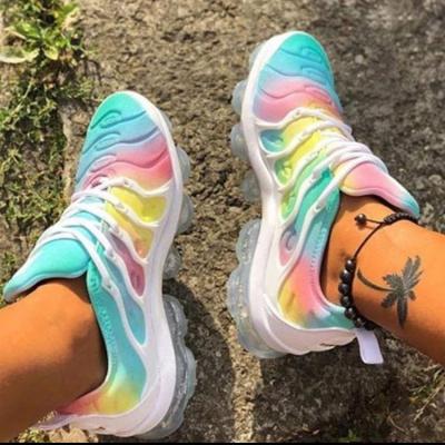 China CUSHIONING transparent sole 2021 women TX original ladies large size casual shoes lace up colorful sports running platform sneakers for sale