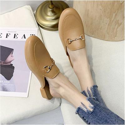 China 2021new Low Price Light Deodorization TX Soft Bottom Flat Comfortable Slides Shoes Pointed Toe Women Mules Shoes for sale