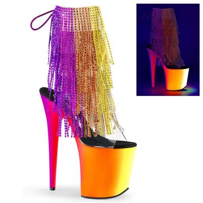 China SHOCK ABSORBING TX fashion ladies 20 cm high heel tassel soles fashionable thick women heeled sandals shoes for sale