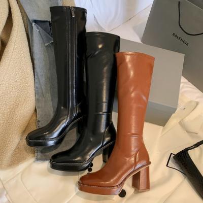 China Other New TX Style Thigh High Raw High Heels With Side Knee Women's Zipper Boots for sale