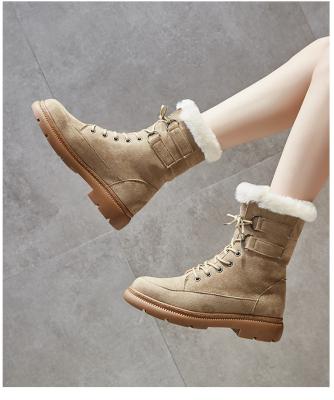 China New Arrival Round Ladies TX Winter Snow Booties Shear Women's Medium Plush Cotton Fur Boots Thick Unique Warm Women Shoes for sale