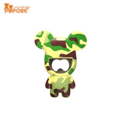 China Interest Gift Promotion Creative Viable Green Bear Camouflage Portable Bottle Opener for sale