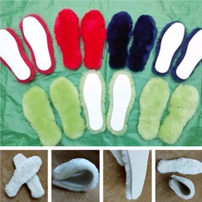 China Hot Selling Washable Warm Sheep Fur Insole/Wool Felt Insole For Winter for sale