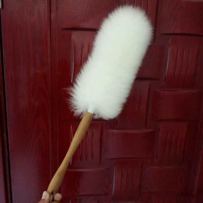 China Pearwood Handle Household and Car Tool Sheepskin Wool Cleaning Cloth for sale