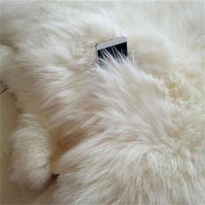 China Washable Pure White Sheared Sheepskin Fur Blankets for sale