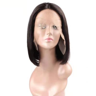 China 100% Straight Virgin Human Hair Bob Wig Lace Peruvian Natural Color Hair Short Human Hair Lace Front Wigs for sale