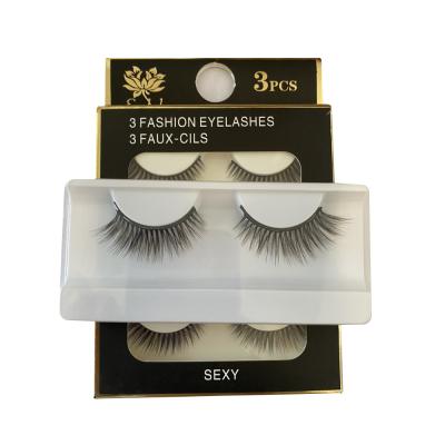 China Beauty Daily Makeup New Fashion Black All-match Fiber Listing Synthetic False Eyelashes For Eye Decoration for sale