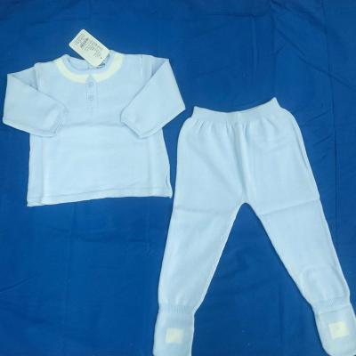 China Casual long sleeve winter knnited footed knnited pants 2pc set baby clothing set thick infant pajamas boys girls toddler overstock for sale