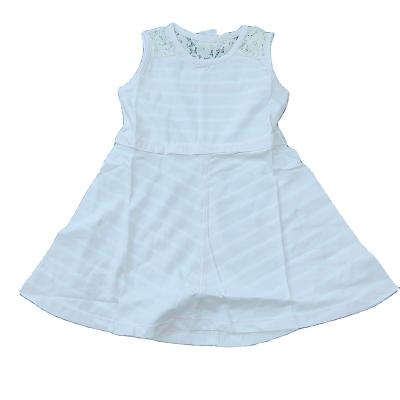 China Breathable Kids Baby Toddler Baby Dress White Ruffle Lace Up Dress Infants Sleeveless Romper Summer for sale