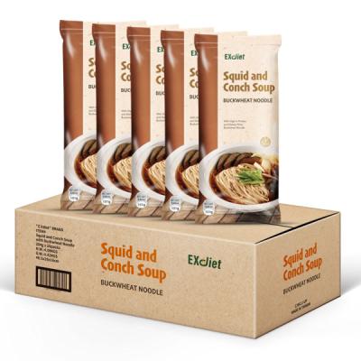 China High protein and fiber buckwheat instant noodle with squid and conch soup for sale