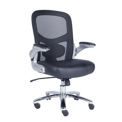 China Top Selling Black Executive Leather Mesh Chair Swivel Chair Large and Tall High-Back Adjustable Office Computer Chair Swivel Chair for sale