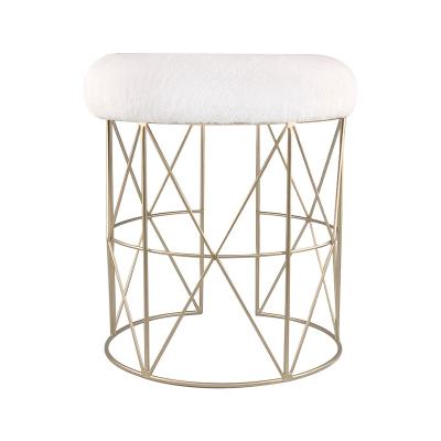 China New Plush Storage Plush Sofa Seat Product Luxury Comfortable Velvet Stool Indoor Metal Stool For Home for sale