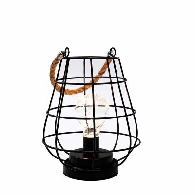 China Bedside Industrial Simple Nordic Battery Operated Decorative Metal Style Modern Led Table Lamp for sale