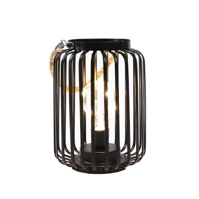 China Modern Wholesale Decorative Metal Cage Lights Battery Operated Cordless with LED Edison Style Bulbs for sale