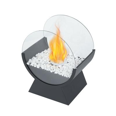 China New Modern Image Round Shape Round Bio Fireplace Glass Ethanol Coffee Table Outdoor Fireplace for sale