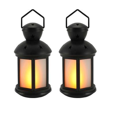 China Hot Sale Home Decoration Vintage Decorative Waterproof Metal Candle Battery Operated Black Antique Light for sale