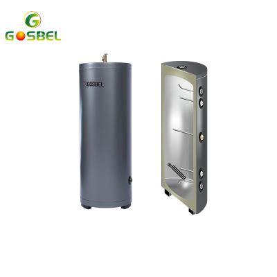 China Gosbel outdoor solar heat pump stainless steel hot water buffer tank with dhw coil double tank water heaters for sale