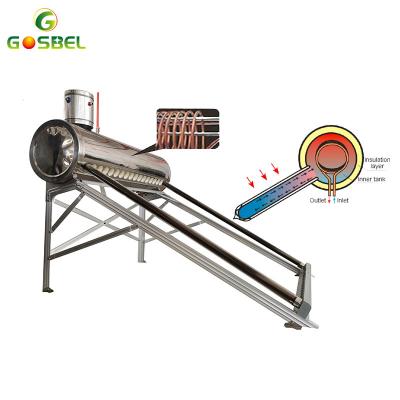 China New Design 180l/240l/360l GOSBEL Swimming Pool Heating System Outdoor Solar Copper Coil Solar Water Heater Price for sale