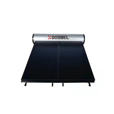 China 150/200/300L GOSBEL Electric Solar Water Heater Solar Panel Flat Plate Outdoor Solar Water Heater Goods Price for sale