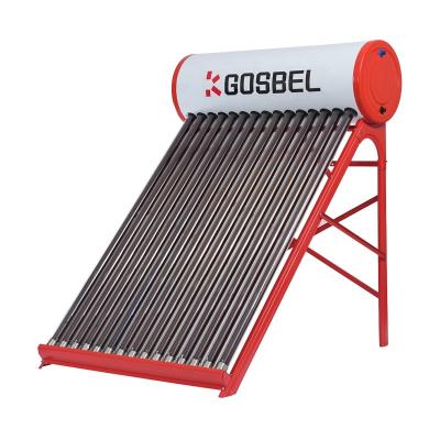 China Outdoor Gosbel 100l color vacuum steel glass tubes solar water heater controller systems for home for sale