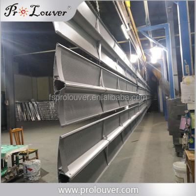 China Sun Shading Modern Commercial Buildings Curtain Wall Exterior Aerowing Curved Perforated Aluminum Facade Canopy for sale