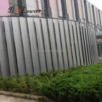 China Modern Commercial Aerowing Perforated Buildings Curtain Wall Sun Canopy Sun Shading, Sun Screening, Vertically Perforated Fins Sun Canopy for sale