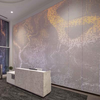 China Modern Aluminum Interior Decorative Cladding Wall Panel Perforated Screen With Different Back Light for sale