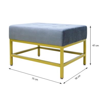 China Metal Leg Bedroom Furniture Velvet Metal Lounge Chair Stool Bench for sale