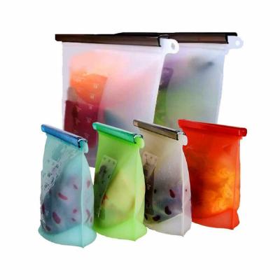 China Factory Freezer Logo Liquid Snack Leakproof Reusable Silicone Viable Wholesale Ziplock Bag for sale