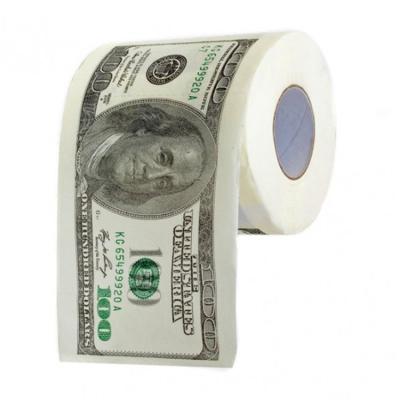 China Wholesale Virgin Wood Pulp Factory Custom Printed Bathroom Tissue Euro Bill US Dollar Money Funny Toilet Paper Tissue for sale