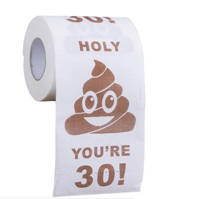 China Wholesale Custom Printed Virgin Wood Pulp Factory Decorations Party Novelty Present Birthday Gag Gifts 30th 3 Ply Toilet Paper Tissue Roll for sale