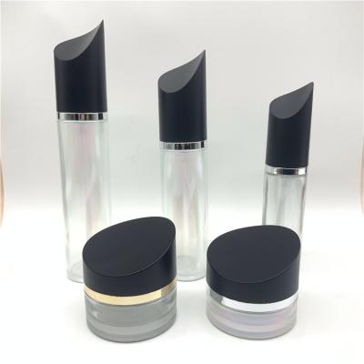 China Packaging Quality Wholesale Cosmetics Glass Cosmetic Bottle Set Skin Care Cream Lotion Bottles Glass Jar Luxury Cosmetic Glass Jars for sale