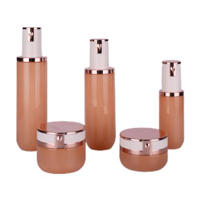 China Luxury Cosmetic Packaging Serum Glass Bottle Cosmetic Glass Bottle Packaging Cream Jar With Dropper/Lotion Spray Pump for sale