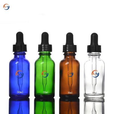 China Custom Cosmetic Packaging Clear Matte Frosted Glass Dropper Bottle Logo Label Printing 5ml 10ml 25ml 30ml 50ml 60ml 100ml With Screw Cap for sale