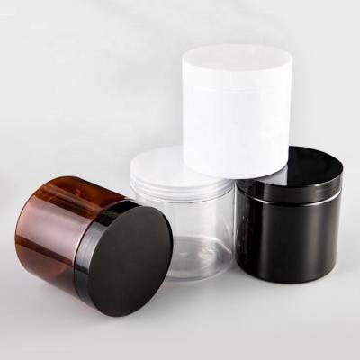 China Wholesale cosmetic food packaging 100ml 150ml 200ml 250ml 300ml black amber glass cosmetic cream jar with white black lid for sale