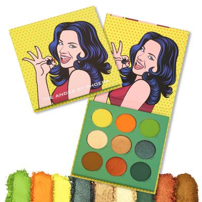 China Popular Eyeshadow Palette Cute PHOERA 9 Eyeshadow Palette Dye Powder for sale