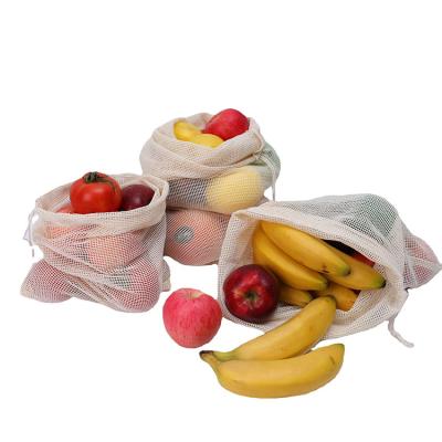 China Modern Bpa Free Washable Vegetable Bags Double Drawstring Closure Reusable Produce Storage Bags for sale