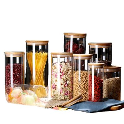 China Wholesale Freshness Preservation Customized Food Storage Containers Airtight Canisters Set Glass Spice Jars For Kitchen for sale