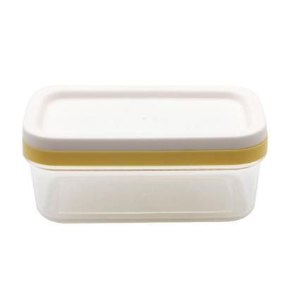 China Modern Custom Clear Durable 2 In 1 Clear Butter Container Plastic Butter Keeper Dish With Cutter Lid for sale