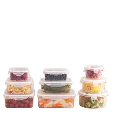 China Best Selling Freshness Keeping Bpa Free Clear Plastic Kitchen And Pantry Organization Set Airtight Seal Food Storage Container Set for sale